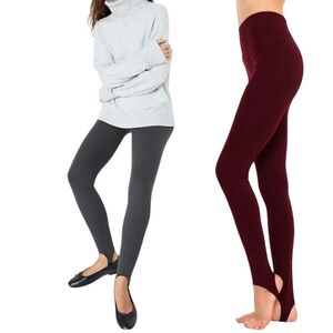 Two Stirrup Balletcore Fleeced Lined Inside Leggings Size S And M